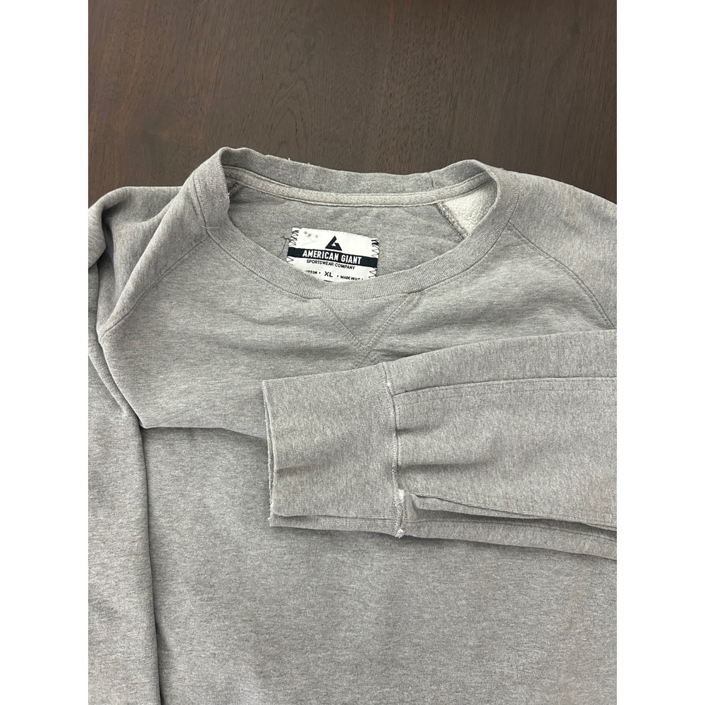 American Giant Mens XL Gray Crewneck Sweatshirt Heavyweight Cotton Made in USA